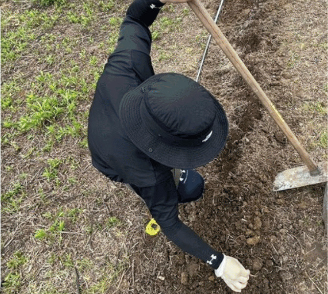 畝をつくる参加者